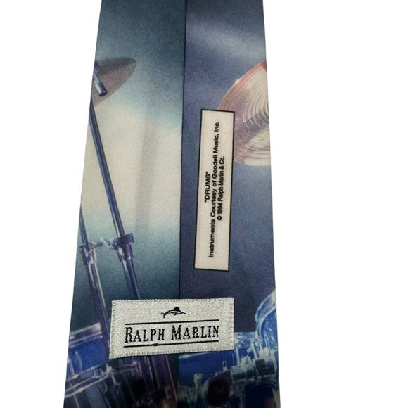Ralph Marlin Drums Goodell Music Instruments Vintage Novelty Necktie 1994 - Picture 4 of 6